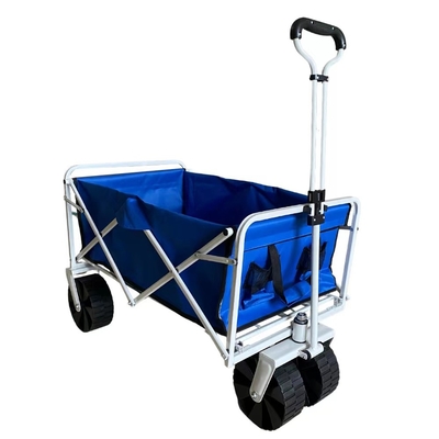 Outdoor Garden Steel Folding Wagon Cart Powder Coating Dengan Pegangan Teleskopik
