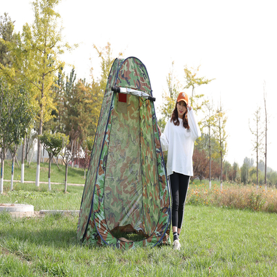 1.9m Pop Up Pod Portable Shower Station Tebal Dilapisi Perak Polyester Wind Proof