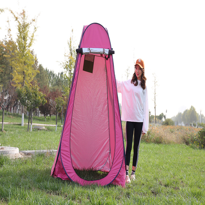 1.9m Pop Up Pod Portable Shower Station Tebal Dilapisi Perak Polyester Wind Proof