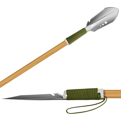Square Self Defense Garden Digging Shovel Baja Mangan Ringan