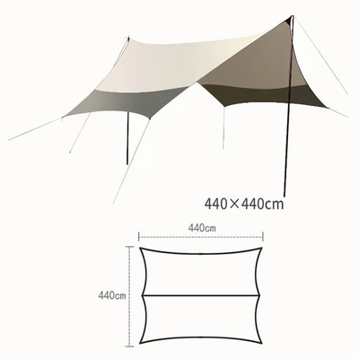 Kain Tenda Matahari Berkemah Tenda Penampungan Matahari Tahan Air Dengan Tali Angin